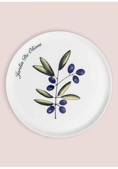 The Mia Olivos Ayaklı Servis Tabağı 10x30 Cm Çok Renkli
