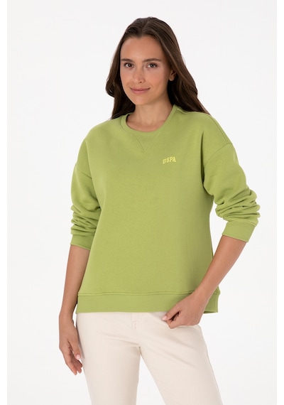 U.S. Polo Assn. Kadın Fıstık Yeşili Şardonlu Bisiklet Yaka Basic Sweatshırt 50313586-VR087