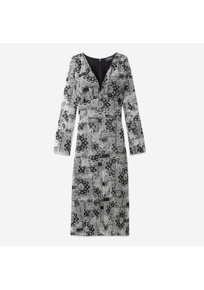 The Kooples Desenli Kadın Siyah Elbise