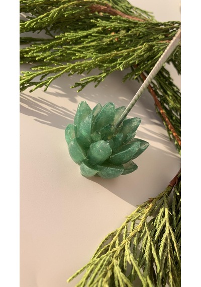 Çimen Yeşili Renk Gasteria Gracilis Şekil Sukulent Epoksi Notluk