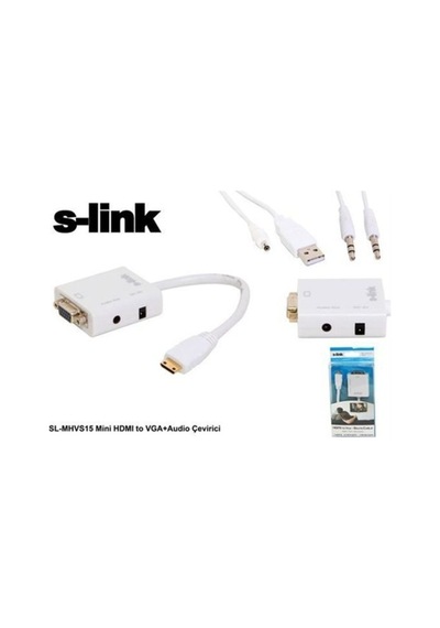 Gamingdepom S-Link Sl-Mhvs15 Mini Hdmi To Vga/Audio Cevirici