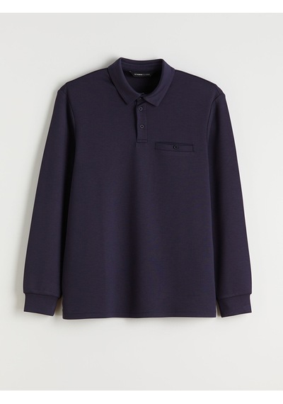Lcwaıkıkı Classic Lacivert Polo Yaka Uzun Kollu Erkek Tişört