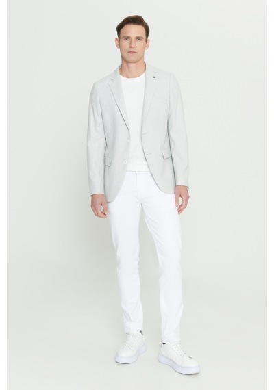 AC&Co / Altınyıldız Classics Erkek Açık Gri Slim Fit Dar Kesim Mono Yaka Armürlü Ceket AC&Co / Altınyıldız Classics Erkek Açık Gri Slim Fit Dar Kesim Mono Yaka Armürlü Ceket