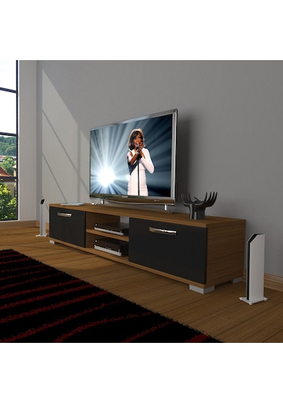 Decoraktiv Eko 140 Mdf Dvd Tv Ünitesi Tv Sehpası - Ceviz - Siyah Ceviz - Siyah
