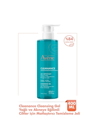 Avene Cleanance Yağlı Ve Akneye Eğilimli Ciltler İçin Matlaştırıcı Etkili Temizleme Jeli 400 ML