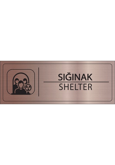 Mayeka Sığınak İsimlik Bronz Metal Kapı İsimliği Levhası Yönlendirme Tabelası