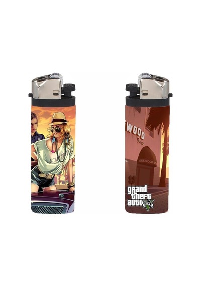 Çakmak Gta Girl Baskılı Full Kaplamalı Gazlı Çakmak Çok Renkli