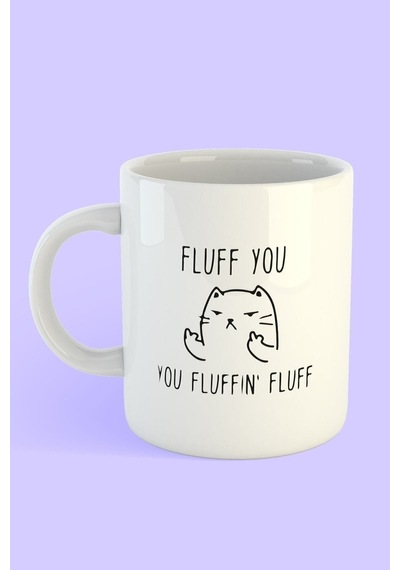 Porselen - Kedi Fluff You . Beyaz