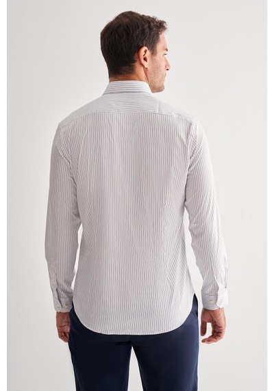 İmza Beyaz Yarım İtalyan Yaka Uzun Kol Cepsiz Slim Fit Cls Gömlek 1004255174 Duman Beyaz