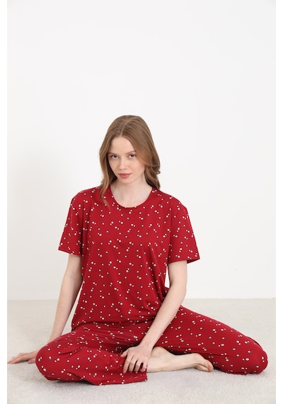 Elitol Bamboo Örme Desenli Kadın Pijama Takımı Desenli-5