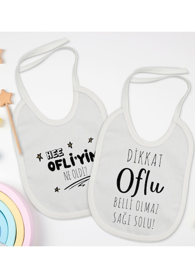 BK Kids Patron Tasarımlı 2’li Beyaz Mama Önlüğü-1 Beyaz