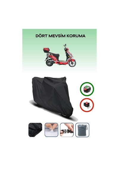 Siyah Arka Çanta Uyumlu Kral Motor Kr-41 Epico Uyumlu Motosiklet Brandası Motor Örtüsü