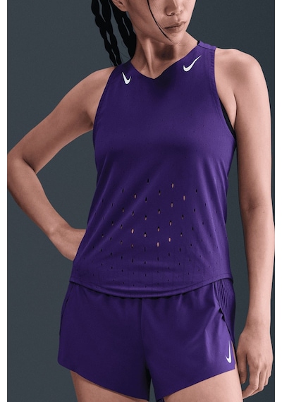Nike Dri Fit Aeroswift Running Adv Singlet Tank Top Purple Lazer Kesim Koşu Atleti Mor