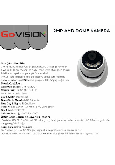31 Li 2mp Full Color 3.6mm Lens 1080p Fullhd Warmled Ahd 32 Kanal Dome Set