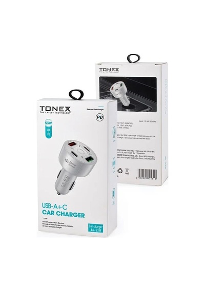 Tonex 53w 2 Pd 2 Usb Girişli Hızlı Şarj Araç Başlığı