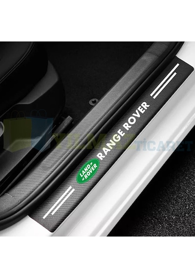 Range Rover Logo Karbon Kapı Eşiği Koruma Oto Sticker 4 Parça