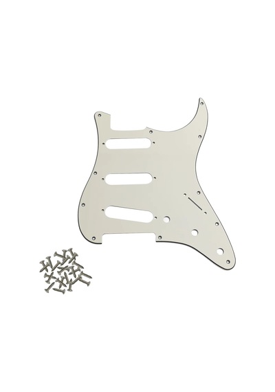 Stratocaster St Kasa Elektro Gitar Pickguard 3 Katmanlı 11 Delikli Düz Beyaz