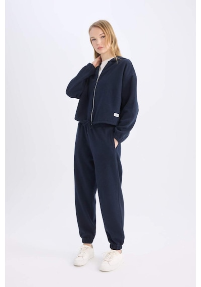 Defacto Coool Beli Paçası Lastikli Basic Düz Jogger Eşofman Altı E1478AX24WNNV241 Lacivert