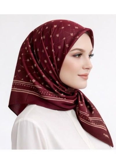 İpekal Mono Organik Pamuk Eşarp - 06247 Bordo-pudra