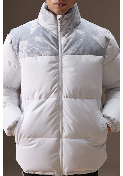 Defacto Defactofit Su Geçirmez Oversize Geniş Kalıp Fermuarlı Rüzgar Geçirmez Şişme Mont E9493ax25wngr493 Gri