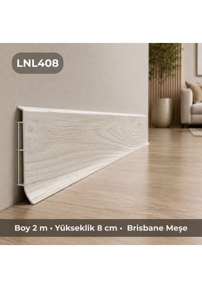 Linela Suya Dayanıklı Pvc Süpürgelik 8 Cm - Brisbane Meşe - Lnl408