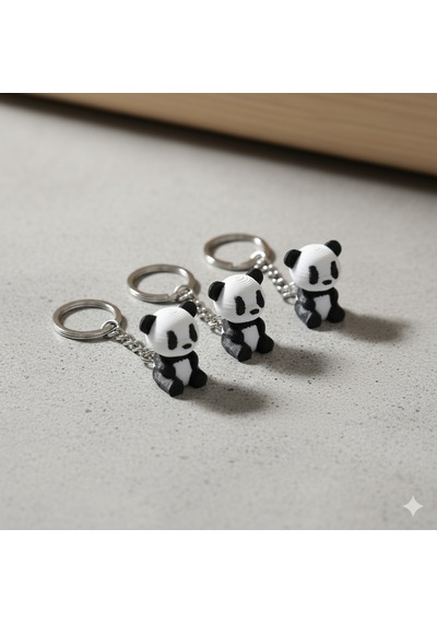 Anahtarlık- Panda 3'lü Set Beyaz