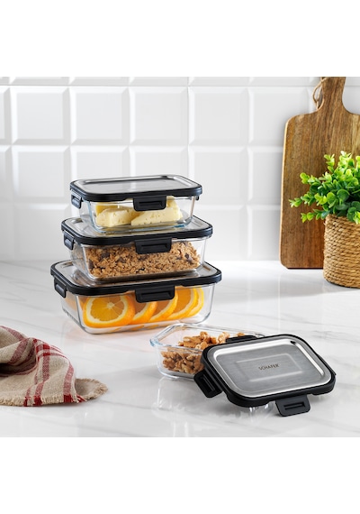 Schafer Retro Kilitli Saklama Kabı Dikdörtgen 600 ML Inox