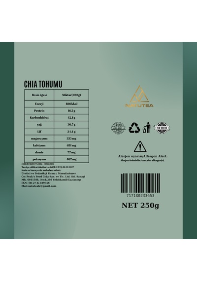 Natutea Chia Tohumu 100 G