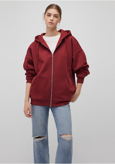 Mavi - Kapüşonlu Fermuarlı Bordo Sweatshirt 1610221-85493 Bordo