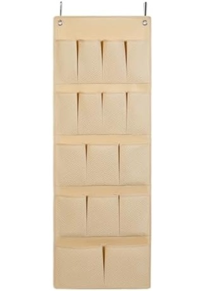 16 Gözlü Bej Kapı Arkası Düzenleyici 45 X 125 Cm