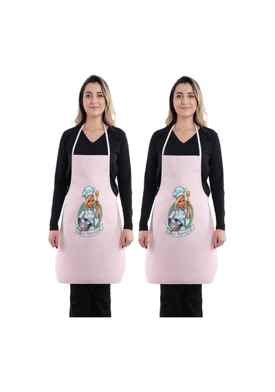 Beautiful İkili Paket Sıvı Geçirmez Su Geçirmez Mutfak Önlüğü Pembe