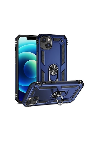 Apple Uyumlu iPhone 14 Plus Kılıf Tam Koruma Çift Katmanlı İbiza Sert Silikon Kapak Mavi
