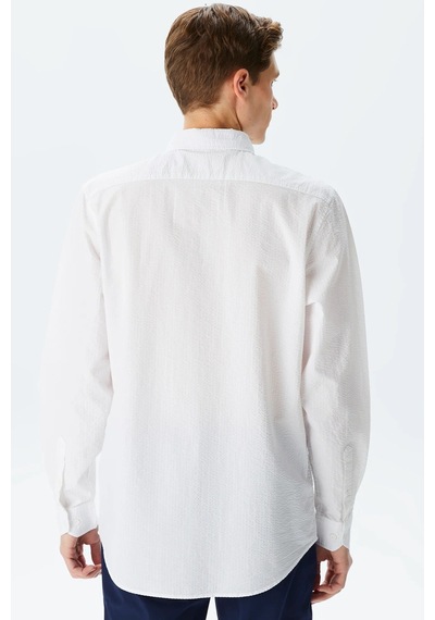 Lacoste Men's Regular Fit Shirt Organik Pamuk Erkek Gömlek Beyaz