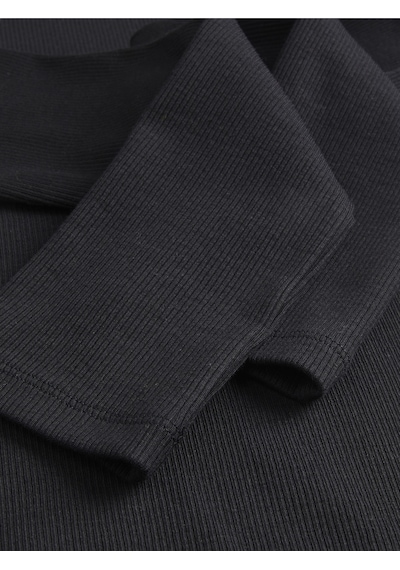 Kadin Balikçi Yaka Tisört - Fan - 12214690 Black