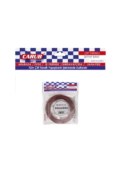 Çift Taraflı Bant 10 Mm X 5 Mt Şeffaf Silikonlu