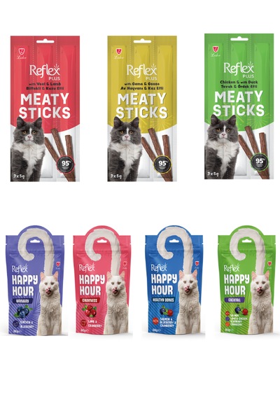 Purecanpati 3 Çeşit Kedi Stick Ödülü + 4 Çeşit Kedi Ödül Maması