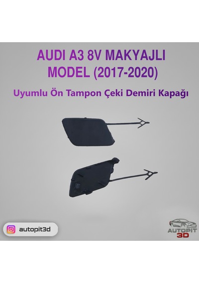 Audi A3 8v Makyajlı 2017-2020 Uyumlu Ön Tampon Çeki Demiri Kapağı