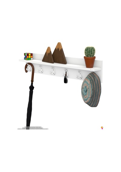 Kedi 18 Kancalı Hol Askısı 3'lü Set 76,4x19 Cm - Şık Tasarım, Çok Amaçlı Düzenleyici Ve Yer Tasarrufu Beyaz