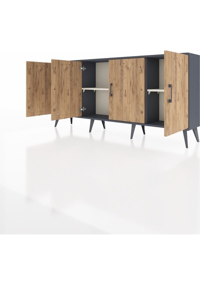 Arges Konsol 3 Raflı 4 Kapaklı 176x30x83 Antrasit-çam/aytaşı Çam/aytaşı Arges Konsol 3 Raflı 4 Kapaklı 176x30x83 Antrasit-çam/aytaşı Çam/aytaşı