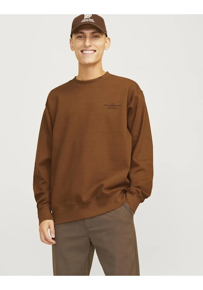 Jack & Jones Jprblachad Branding Erkek Sweatshirt Kahverengi