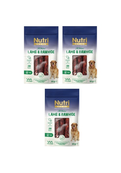Nutri Canin Rawhide Kuzu Etli Köpek Ödülü 80 Gr. X 3 Adet