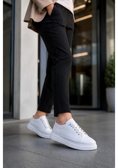 Mevese Emirp Cilt Bağcıklı Erkek Sneaker Günlük Ayakkabı - Beyaz