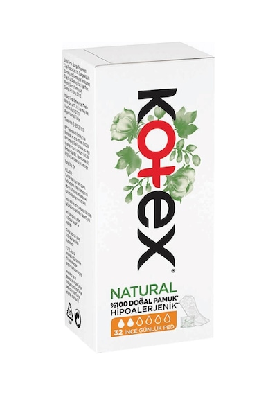 Kotex Natural Hipoalerjenik İnce Günlük Ped 32'li
