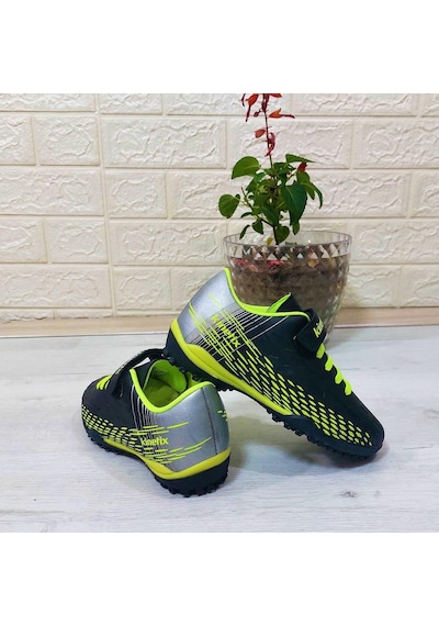 Kinetix Breton J Turf Siyah-neonsarı Cırtlı Halı Saha Futbol Ayakkabısı 001