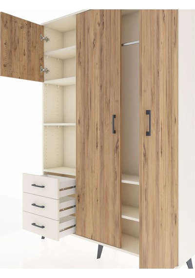 Arges Dolap 6 Raflı 3 Çekmeceli Tek Askılı 132x30x195 Aytaşı-çam/aytaşı Atlas Çam/aytası Arges Dolap 6 Raflı 3 Çekmeceli Tek Askılı 132x30x195 Aytaşı-çam/aytaşı Atlas Çam/aytası