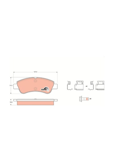 Ön - 846 - Balata P206 00 P207 06 P208 12 P307 03 Partner-berlıngo-c2 03 C3 02 C4 04 - Dpmıx-hb - 137x51.5x19 Mm