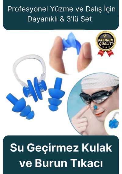 Profesyonel Elastik Silikon Kutulu Yüzme Dalış Uyku İçin Su Geçirmez Kulak Ve Burun Klipsi Tıkacı