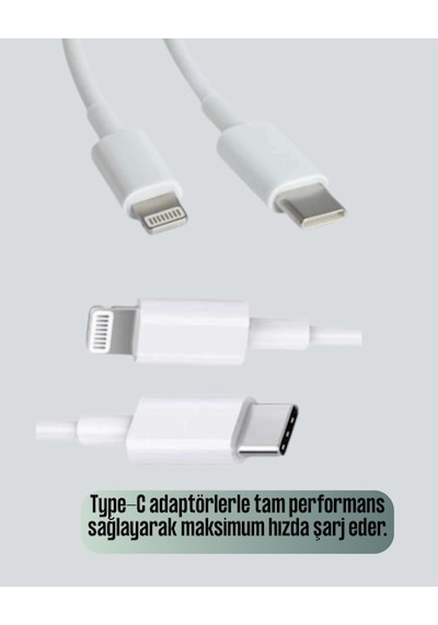 30w Type-c Lightning Hızlı Şarj Kablosu 1.2m Apple Uyumlu iPhone Uyumlu
