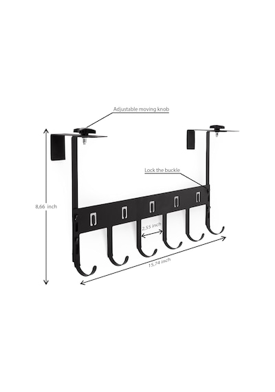 Ayarlanabilir Kapı Arkası Askılık Metal 1 Adet 6 Kancalı Kapı Üstü Organizer Montaj Gerek Siyah Ayarlanabilir Kapı Arkası Askılık Metal 1 Adet 6 Kancalı Kapı Üstü Organizer Montaj Gerek Siyah