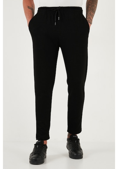 Buratti Regular Fit Belden Bağlamalı Düz Paça Jogger Erkek Pantolon 5908095 Siyah